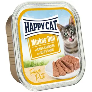 Happy Cat Minkas Duo Boeuf & Lapin Paté 100 g pas cher