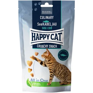 70g Happy Cat Culinary Crunchy Snack, cabillaud - Friandises pour chat pas cher