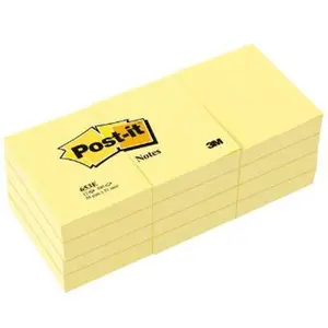 Post-it - Lot de 9 blocs de notes + 3 gratuits Jaune 38x51mm pas cher