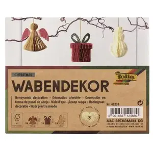 Comparateur de prix : folia Mes Courses En Vrac - Décoration alvéolée de Noel - Set de 3