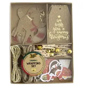 Comparateur de prix : folia 12120 - Wrapping Set Classic, 44 pièces pour créer de jolies étiquettes cadeaux pour Noël