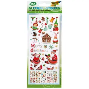 Comparateur de prix : Autre Pochette de 5 planches de stickers scintillants assortis "Noel"