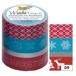 folia Rubans autocollants déco Washi-Tape NOEL RETRO, () pas cher