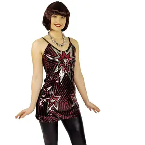 Comparateur de prix : Tunique disco à sequins ETOILES adulte, taille S/M