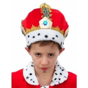 Comparateur de prix : Couronne Roi / Empereur en velours rouge/or, Enfant