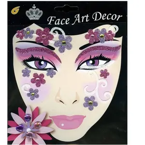 RueDeLaFete Maquillage visage autocollant Fleur de Carnaval pas cher