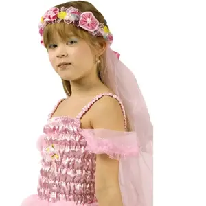 Comparateur de prix : Couronne de fleurs avec voile rose, enfant