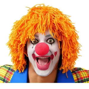 RueDeLaFete Perruque de clown, en laine Orange pas cher