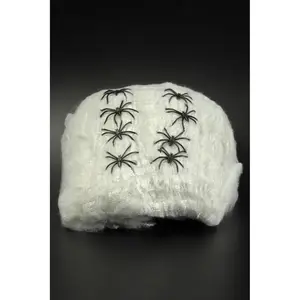 RueDeLaFete Grande Toile d'Araignée Blanche avec 12 Araignée pas cher