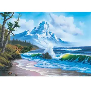 Schmidt Spiele 57537 Bob Ross, Mountain by The Sea, 1000 pièces Puzzle pas cher