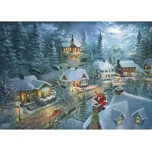 Schmidt Spiele 57529 Puzzle de Noël Thomas Kinkade Silent Night, 1000 pièces, Floral, Multicolore pas cher