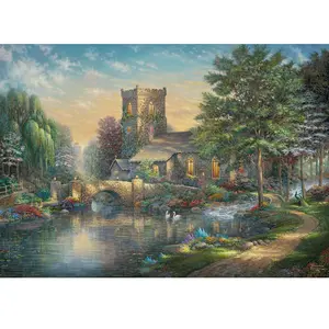 Schmidt Spiele Puzzle 1000 pièces : Thomas Kinkade : Willow Wood Chapel