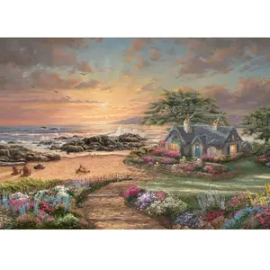 Schmidt Spiele Puzzle 1000 pièces : Thomas Kinkade : Cottage en Bord de mer