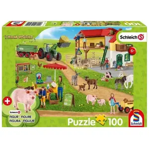 Schmidt Spiele Puzzle 100 pièces - Farm World : Ferme et marché pas cher