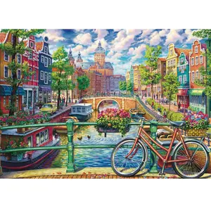 Puzzle 1000 pièces : La magie des canaux d'Amsterdam pas cher