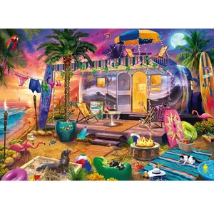 Schmidt Puzzle 1000 pièces : Roulotte en bord de mer pas cher