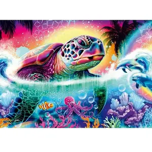 Puzzle 1000 pièces : Tortue néon pas cher