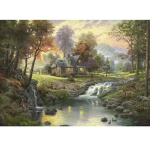 Puzzle Schmidt - Thomas Kinkade : Cabane dans la montagne, 1000 pièces pas cher