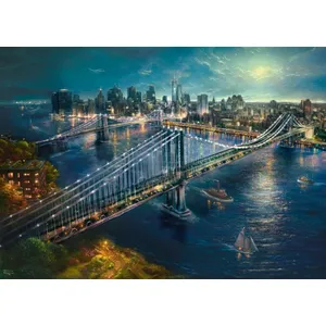 Comparateur de prix : Schmidt Spiele Puzzle 2000 pièces : Clair de lune à Manhattan, Thomas Kinkade