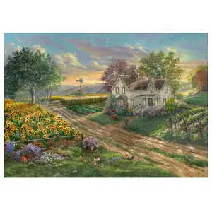 Schmidt Spiele 58779 Puzzle Thomas Kinkade, Champs de tournesols, 1000 pièces Puzzle pas cher