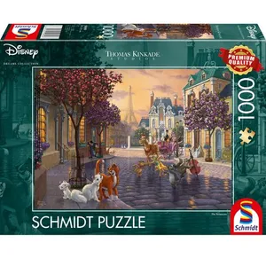 Puzzle Schmidt - Thomas Kinkade : Les chats aristocrates, 1000 pièces