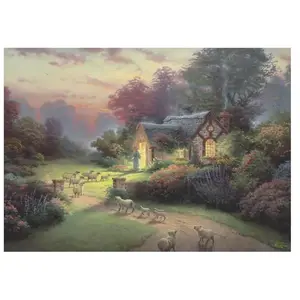 Schmidt Spiele Puzzle 1000 pièces : Cottage du Bon Pasteur - Spirit, Thomas Kinkade pas cher