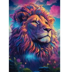 Schmidt Spiele 59783 Puzzle Lion dans Le Vent de Couleurs, 1000 pièces, Multicolore pas cher