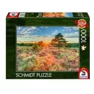 Schmidt Spiele 59768 Puzzle de 1000 pièces de bruyère au Coucher du Soleil, Multicolore
