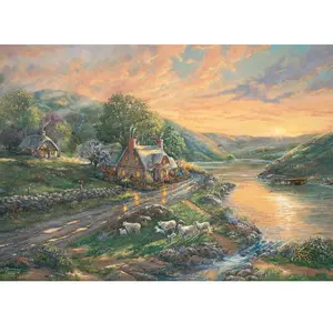 Schmidt Spiele Puzzle 1000 pièces : Aube à Emerald Valley - Thomas Kinkade pas cher