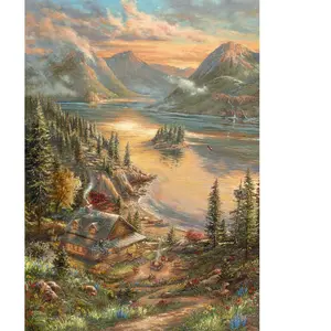 Schmidt Puzzle 500 pièces : Splendeur au bord du lac - Thomas Kinkade pas cher