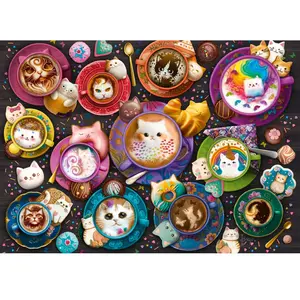 Schmidt Spiele 59707 Chaton à la Latte Art Puzzle 500 pièces, Multicolore pas cher
