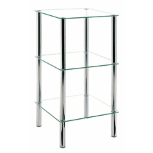 Comparateur de prix : Etagère 3 rayons - SWITHOME - Belly - Chrome - Verre trempé transparent