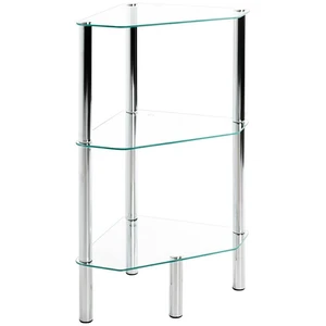 Comparateur de prix : SWITHOME Etagère d'angles 3 rayons Belly chrome et verre trempé transparent