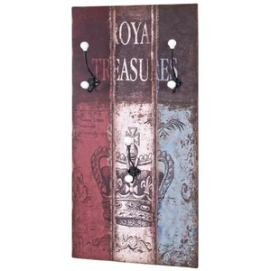 Comparateur de prix : Portemanteau mural 40x12x60 cm décor vintage multicolore