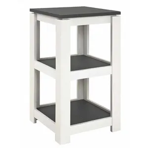 Comparateur de prix : 3S. x Home Table d'appoint laqué blanc 3 plateaux décor granit