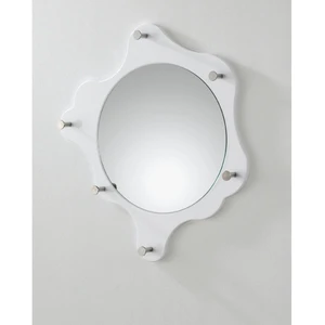 3S. x Home Garderobe murale ronde avec miroir 6 crochets en acier