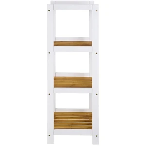Comparateur de prix : HAKU Möbel Bamboo étagere de salle de bain 4 plateaux l 33 cm - blanc et bois bambou naturel