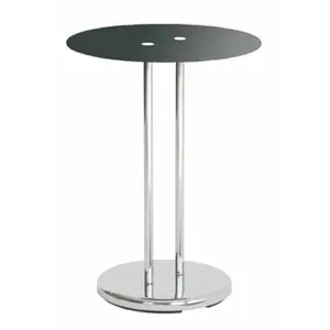 Comparateur de prix : SWITHOME Haku möbel 33203 table basse d'appoint tube d'acier/verre trempé chromé/noir