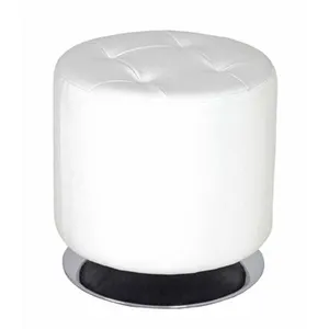 Comparateur de prix : HAKU Möbel Pouf Rond 40 Cm Blanc Et Chrome