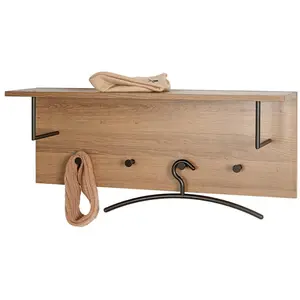 3S. x Home Etagère murale 4 crochets métalliques pas cher