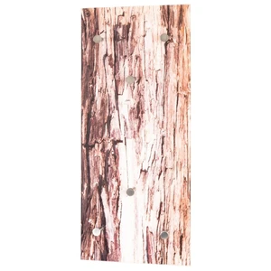 Patère Murale 6 Crochets Écorce Bois 70cm Naturel pas cher