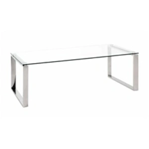 Comparateur de prix : HAKU ENJOY YOUR HOME APPRECIEZ VOTRE INTERIEUR Table basse avec structure en Inox brillant et plateau en Verre trempé Transparent