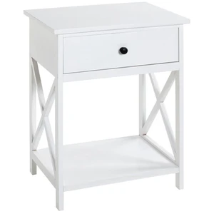 Comparateur de prix : HAKU ENJOY YOUR HOME APPRECIEZ VOTRE INTERIEUR Table D'appoint 1 Tiroir Design "guda" 60cm Blanc - Paris Prix