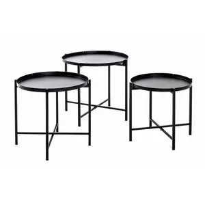 Comparateur de prix : HAKU ENJOY YOUR HOME APPRECIEZ VOTRE INTERIEUR Lot de 3 tables basses LIROY en métal noir