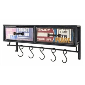 Comparateur de prix : HAKU Möbel garderobe Murale Vintage, métal - Dim.: L 77 cm x H 34 cm x P 24 cm, Style: Industrial