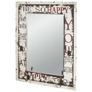 Comparateur de prix : HAKU ENJOY YOUR HOME APPRECIEZ VOTRE INTERIEUR Miroir vintage 55x75 cm avec crochets etn métal blanc vieilli