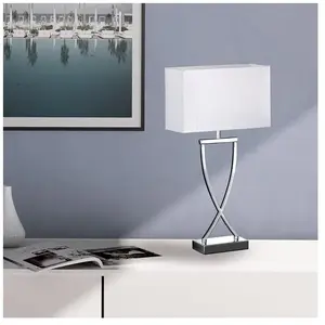 Fischer & Honsel Lampadaire Textile Anni Chromé-Blanc pas cher