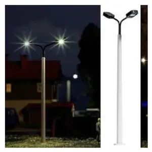 Décor ferroviaire : Luminaire double mat béton