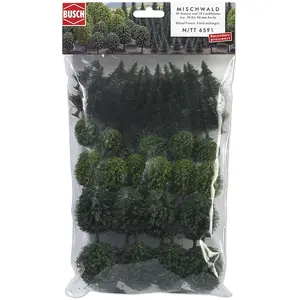 Comparateur de prix : Busch Modélisme : Végétation - Forêt Mélangée 50 Arbres-Busch