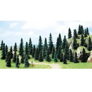 Busch Modélisme HO : Accessoires de décor : 50 sapins assortis pas cher
